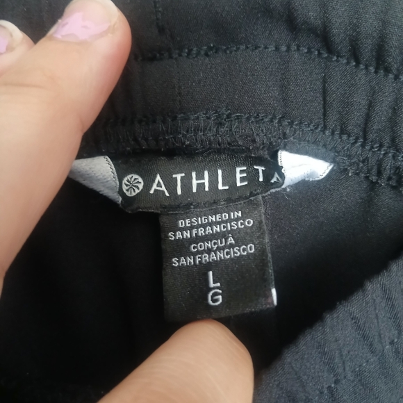 Athleta Black Wide Leg Stride Pants Size Large - Picture 7 of 14